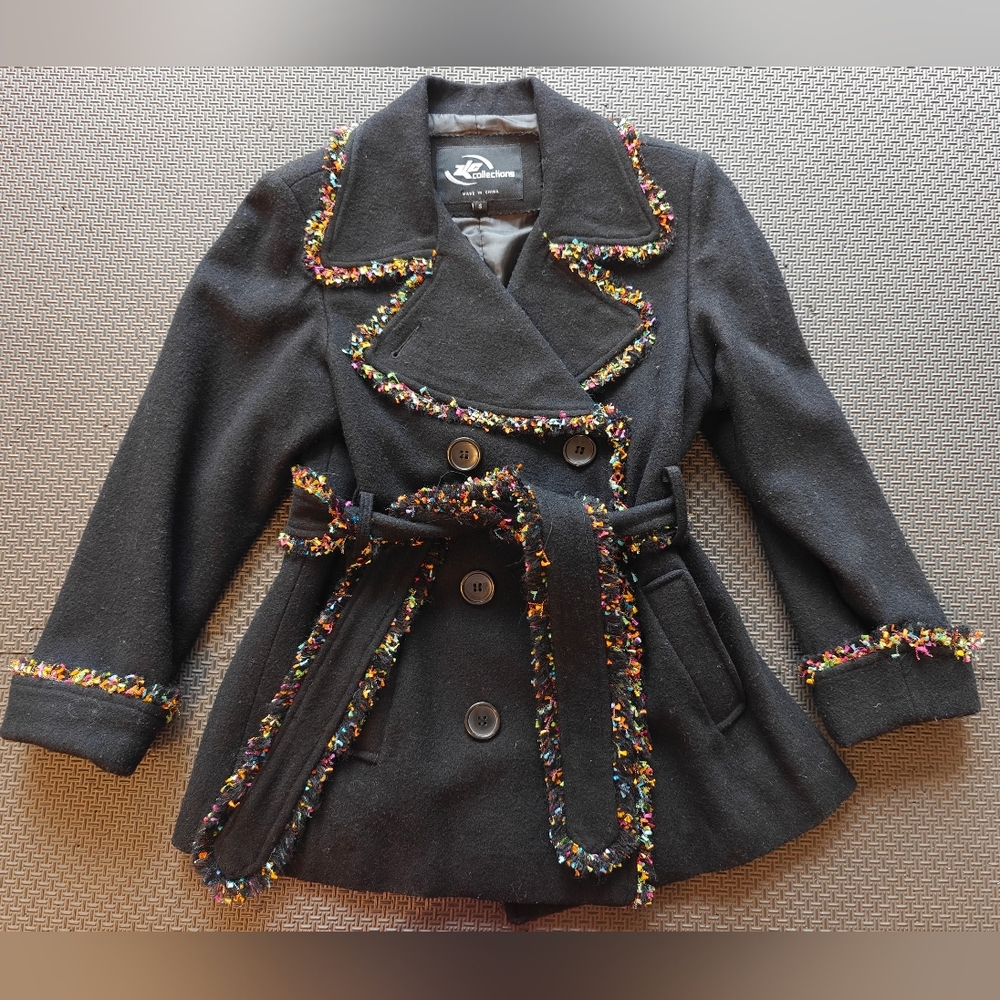 Dark Navy Peacoat with Colorful Trim